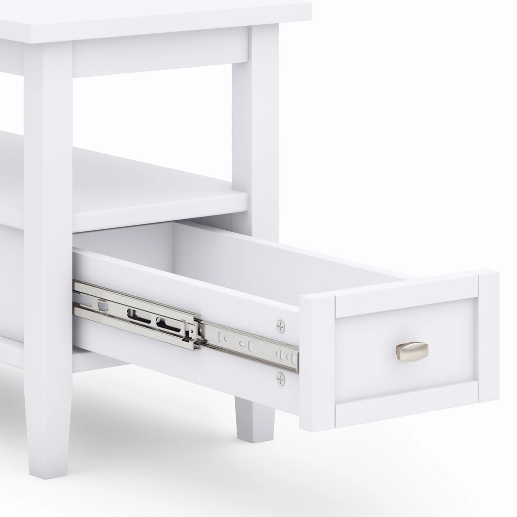 WYNDENHALL Norfolk SOLID WOOD 14 inch Wide Rectangle Transitional Narrow Side Table - 14 Inches wide