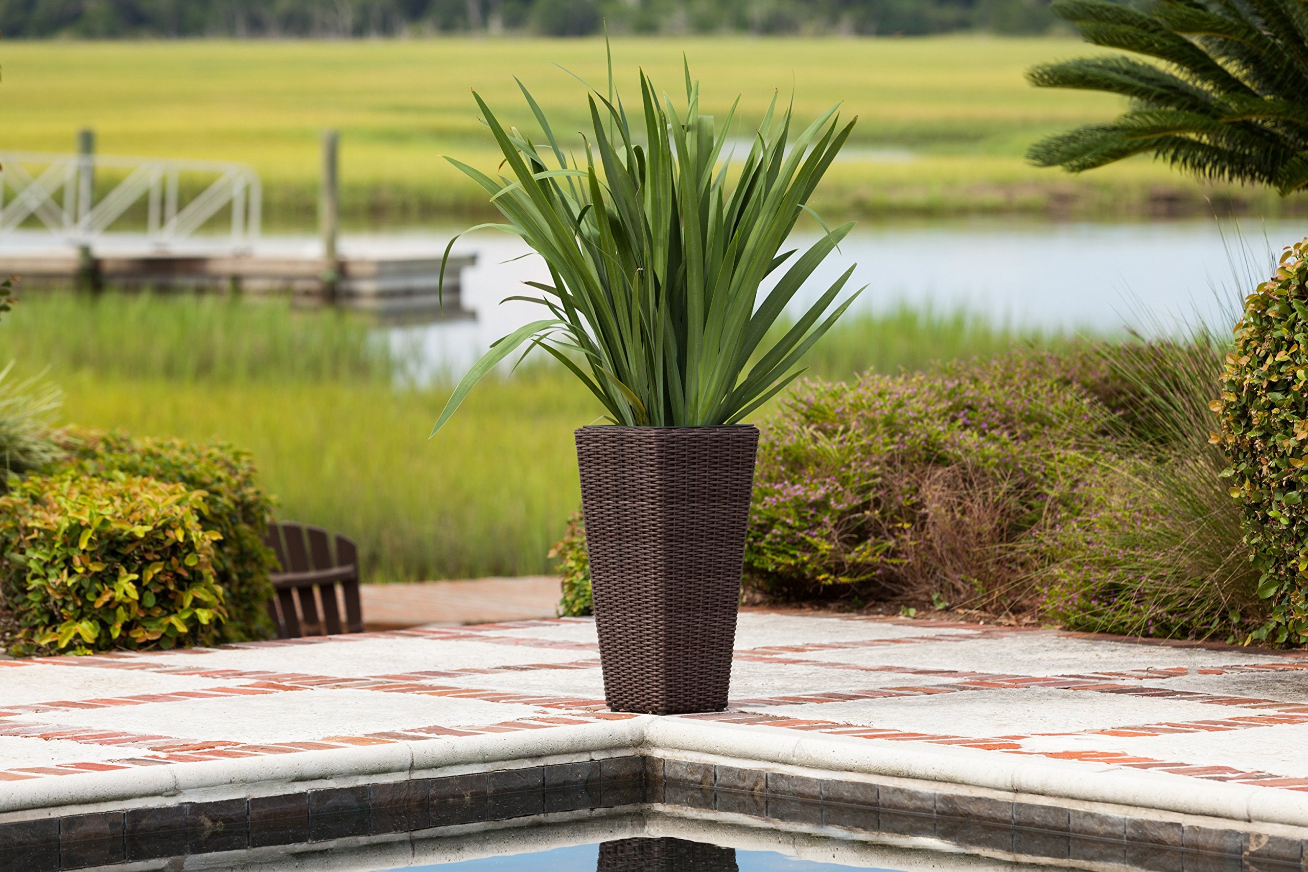 Patio Sense Alto Wicker All-Weather Planter Set with Liners