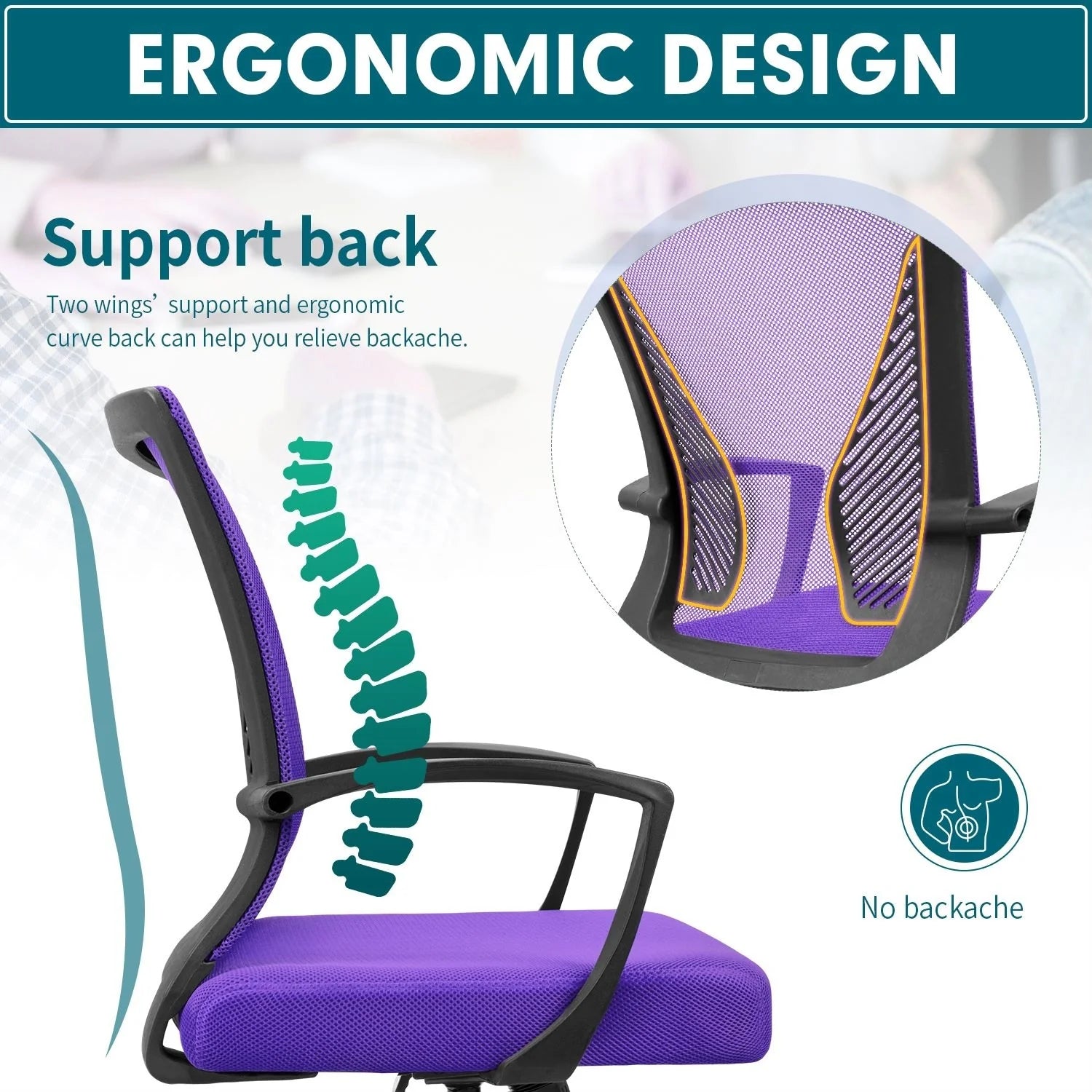 Homall Office Chair Mesh Chair Ergonomic Desk Chair with Lumbar Support