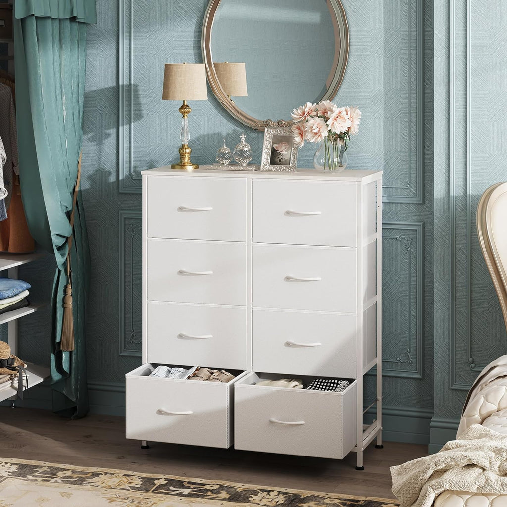 WLIVE Fabric Dresser for Bedroom, Tall Dresser with 8 Drawers