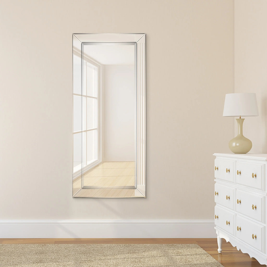 Beveled Rectangular Clear HD Wall Mounted Mirror for Bathroom, Vanity, Bedroom Mirrors, 3 sizes