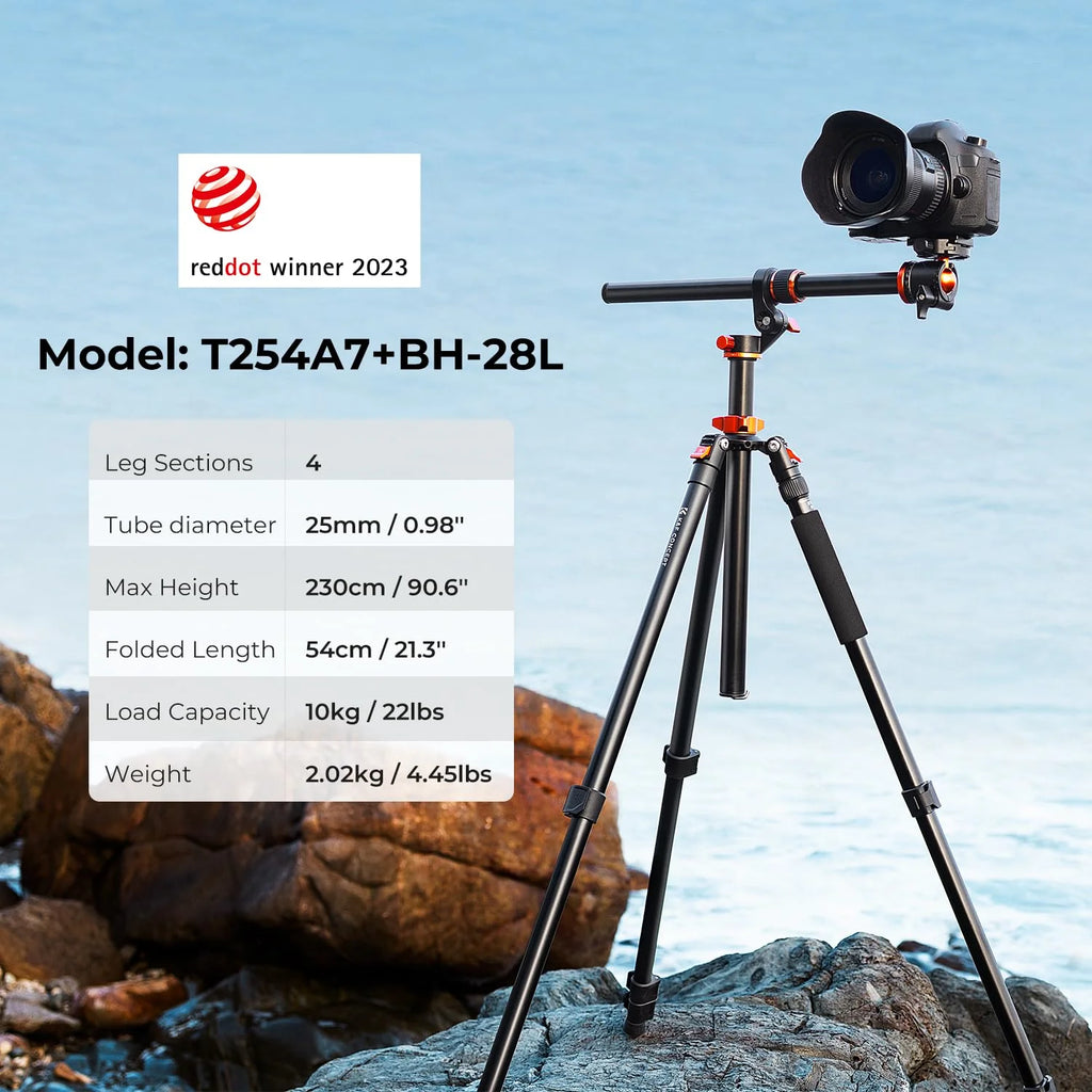 K&F CONCEPT 90'' Ultra High Camera Tripod with Metal Ball Head