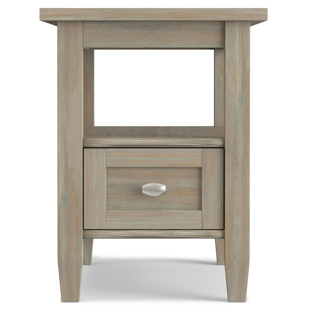 WYNDENHALL Norfolk SOLID WOOD 14 inch Wide Rectangle Transitional Narrow Side Table - 14 Inches wide