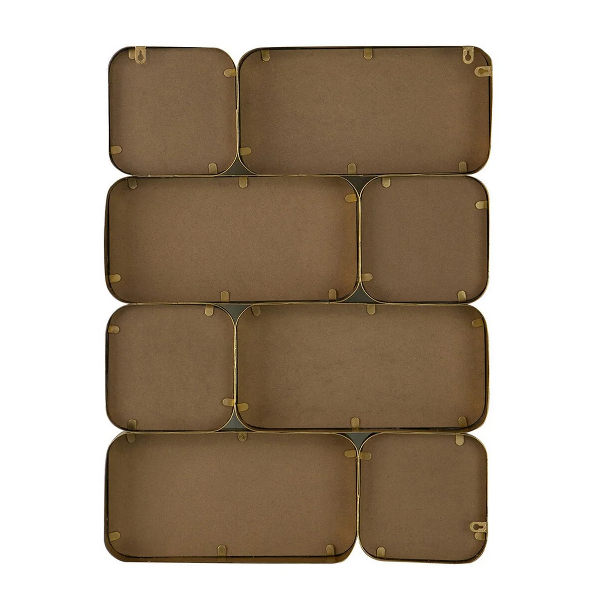 32 Inch Luxury Wall Decor Mirror, 8 Gold Finished Curved Metal Frames