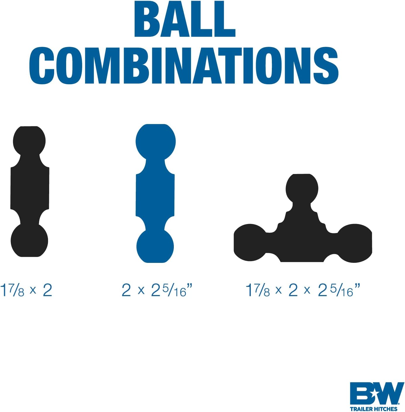 B&W TRAILER HITCHES Tow & Stow Adjustable Trailer Hitch Ball Mount