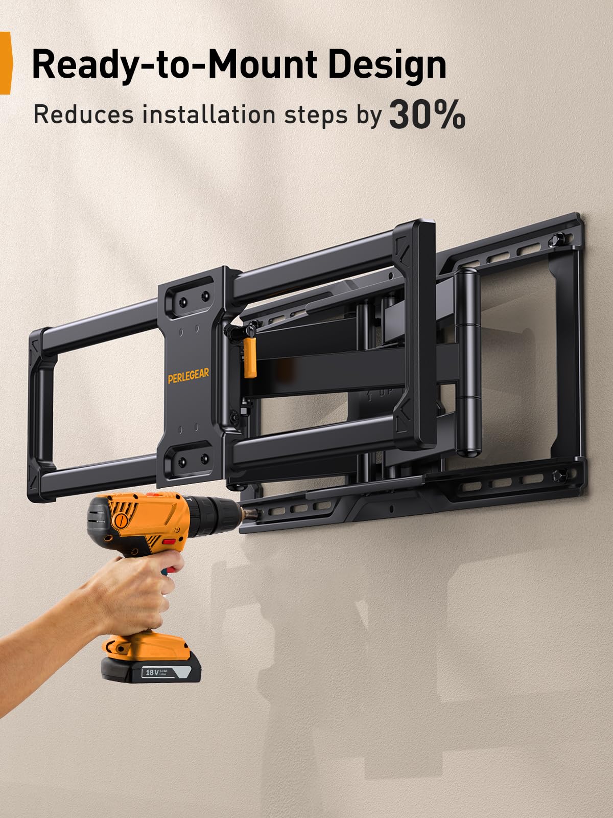 PERLEGEAR UL-Listed Full Motion TV Wall Mount for 42-90" TVs