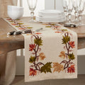 Fall Leaf Design Embroidered Table Runner - 16x72