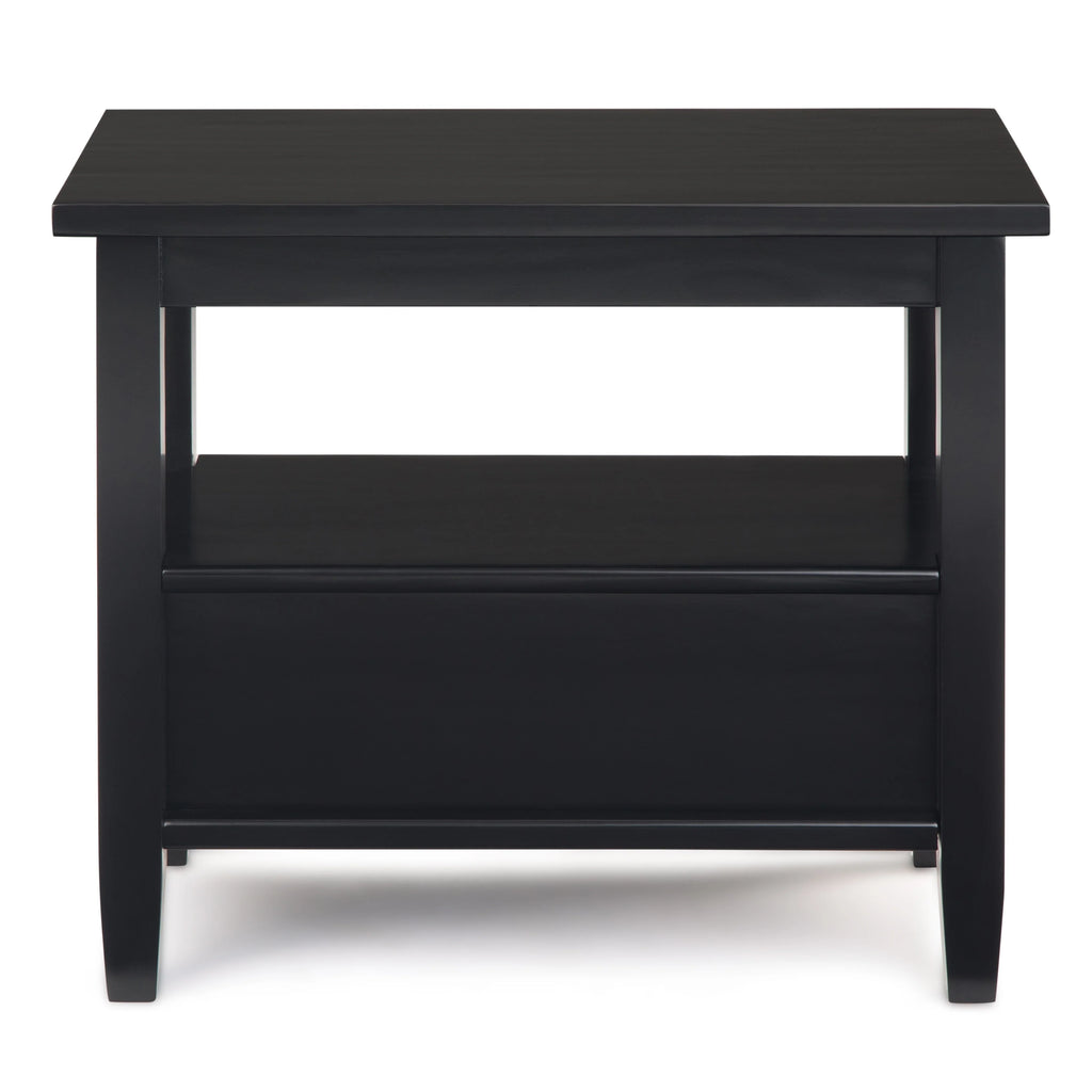 WYNDENHALL Norfolk SOLID WOOD 14 inch Wide Rectangle Transitional Narrow Side Table - 14 Inches wide