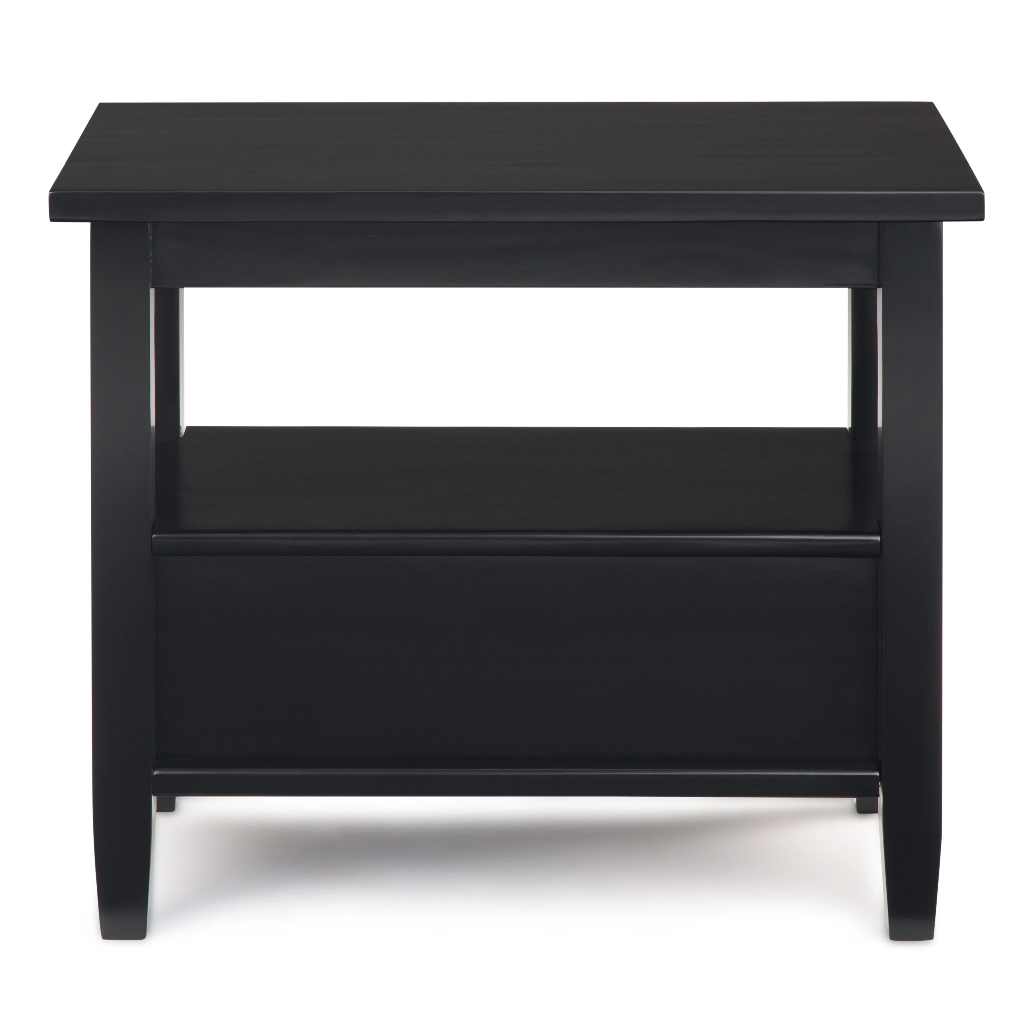 WYNDENHALL Norfolk SOLID WOOD 14 inch Wide Rectangle Transitional Narrow Side Table - 14 Inches wide