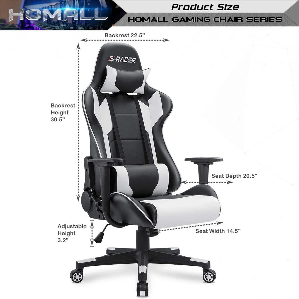HOMALL Gaming Chair - Ergonomic Leather High Back Office Chair
