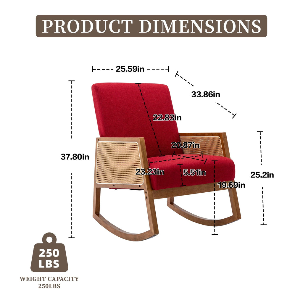 Living room Comfortable rocking chair living room chair Armchair Upholstered Tall Back Accent Glider Rocker