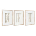 American Art Decor Naut Shore Framed Nautical Knots Wall Decor in Natural 3-piece set