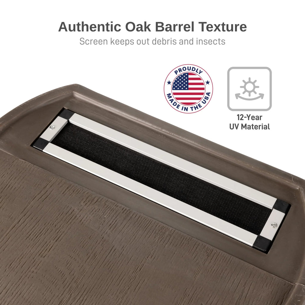 RTS HOME ACCENTS 50-Gallon Rain Barrel with Brass Spigot - Walnut