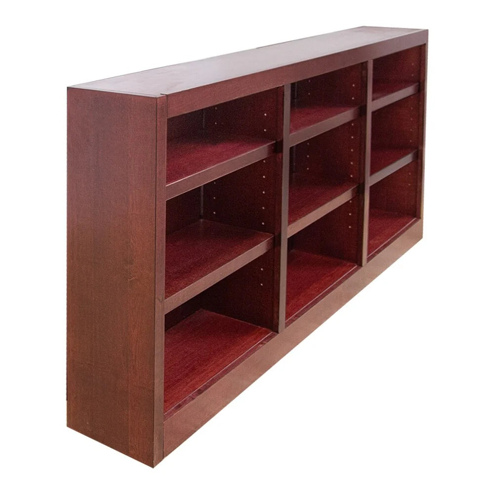 Concepts in Wood Triple Wide Wood Bookcase, 9 Shelf, 36 inch Tall