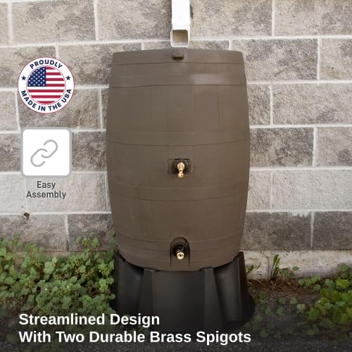 RTS Home Accents 50-Gallon Rain Barrel with Brass Spigot