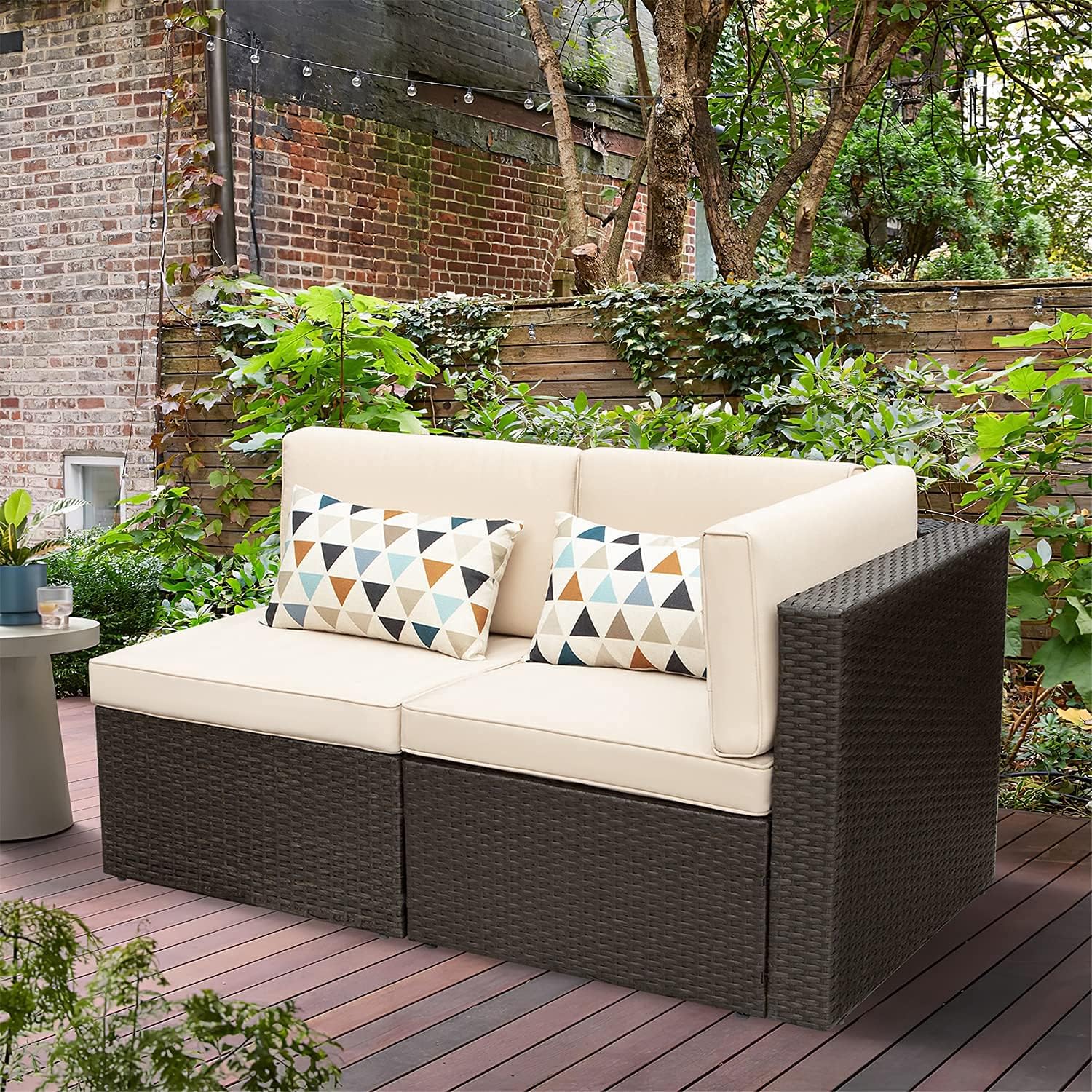 DEVOKO 5 Pieces All-Weather Patio Furniture Set with Cushions