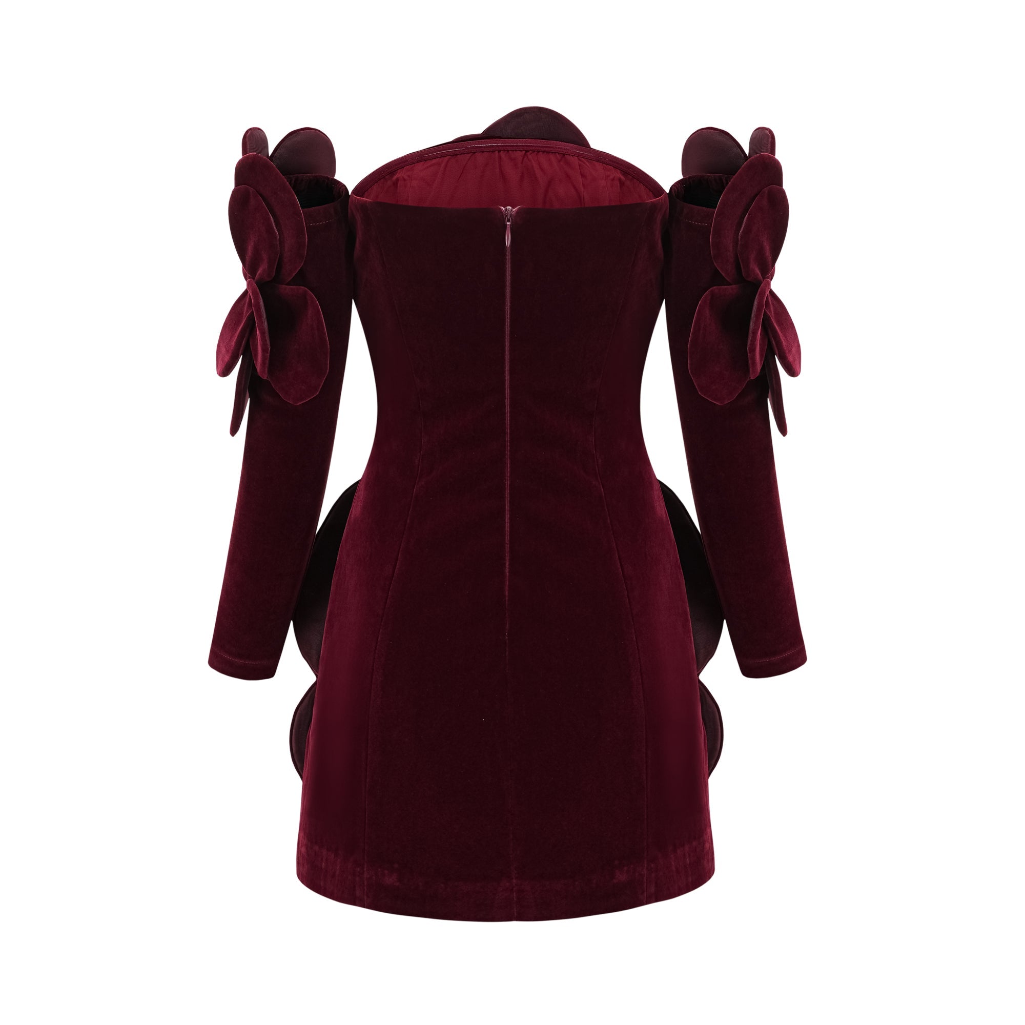 Azura Red Floral Appliqué Mini Dress