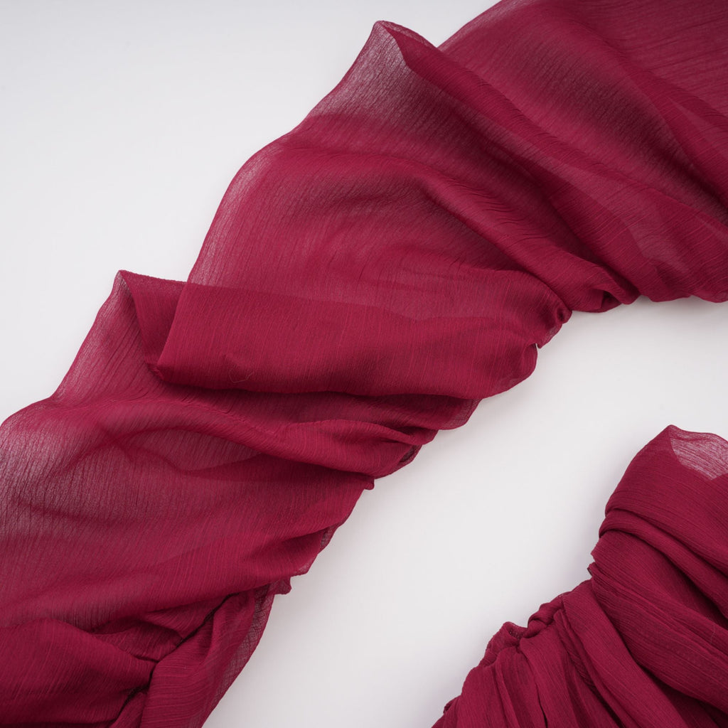Théa Burgundy Asymmetrical Ruched Mini Dress