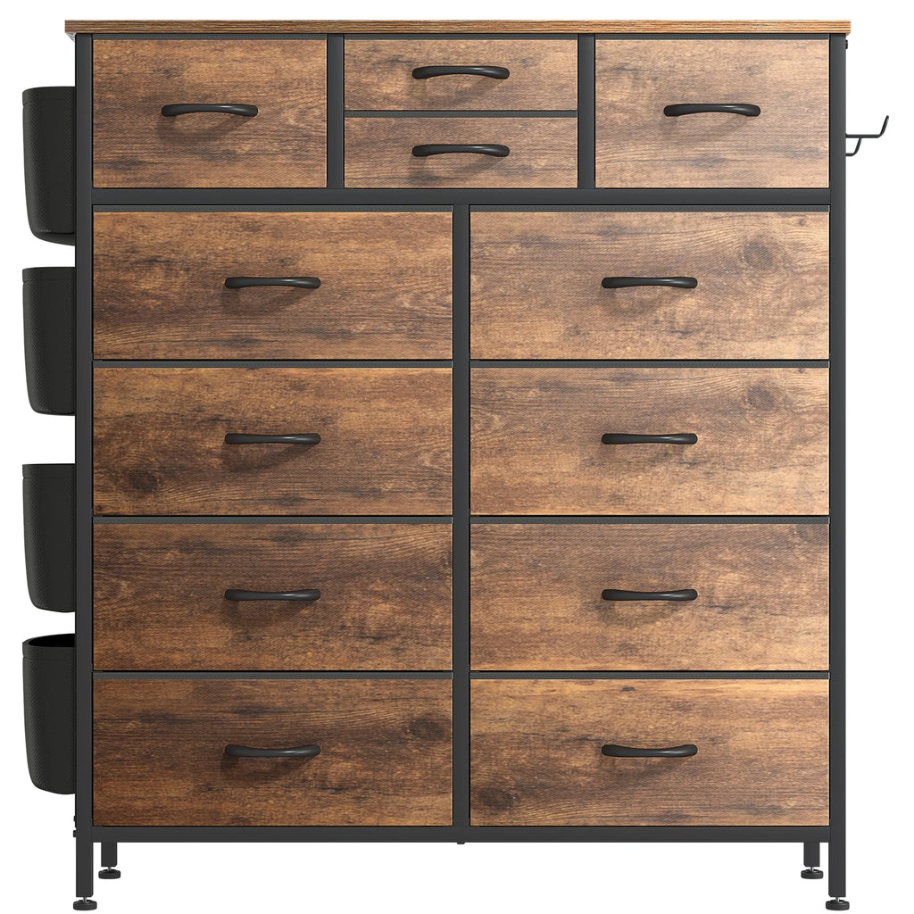 12 Drawer Dresser Fabric Tall Dressers for Bedroom Chest of Drawers