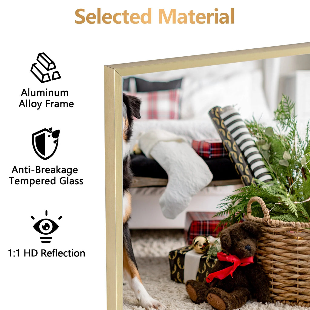 64x21 Full Length Floor Mirror with Stand Aluminum Alloy Frame,Wall-Mounted Mirror