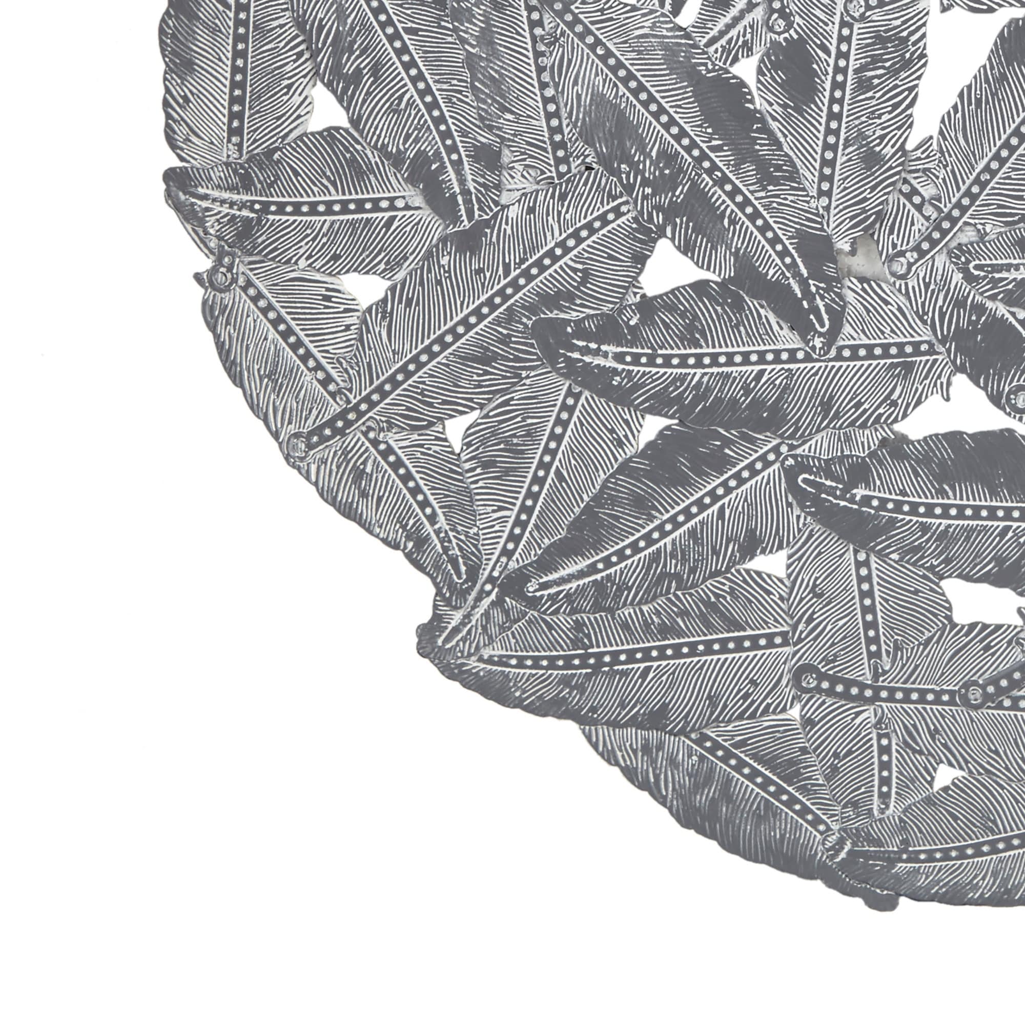 Madison Park Rosalie Textured Feather 3-piece Metal Disc Wall Decor Set