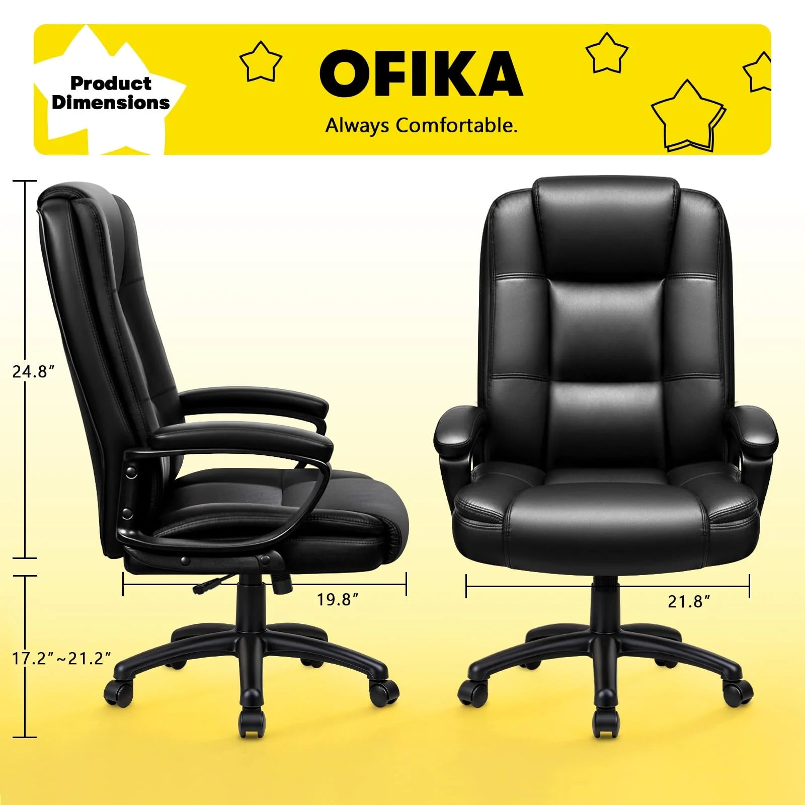 OFIKA Home Office Chair for Big and Tall - Heavy Duty Ergonomic