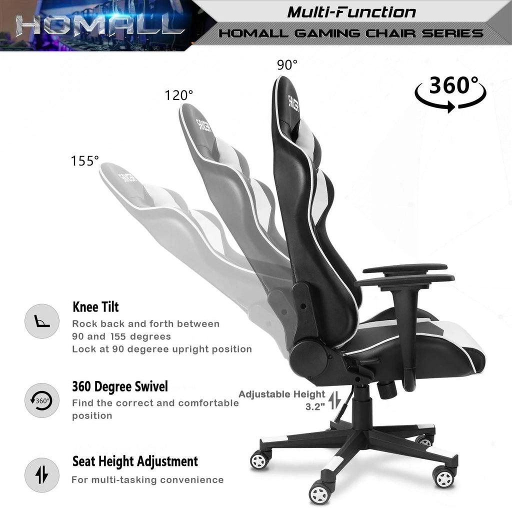 HOMALL Gaming Chair - Ergonomic Leather High Back Office Chair