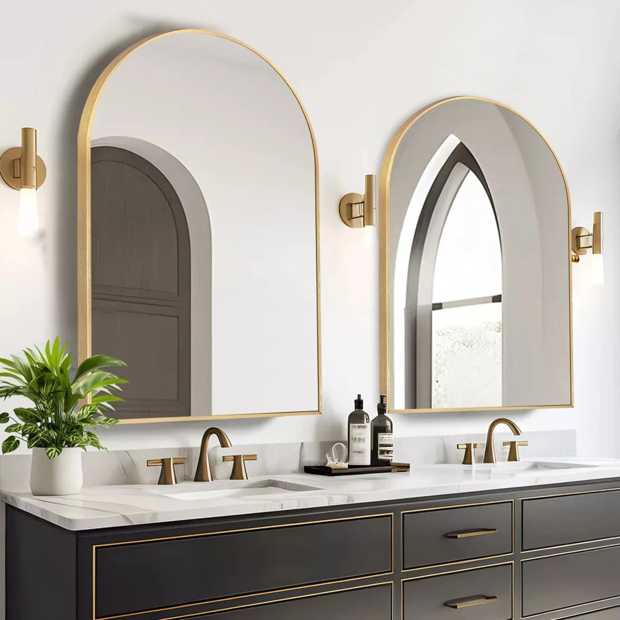 Bathroom Arch Aluminum Wall Mirror Vanity Mirrors