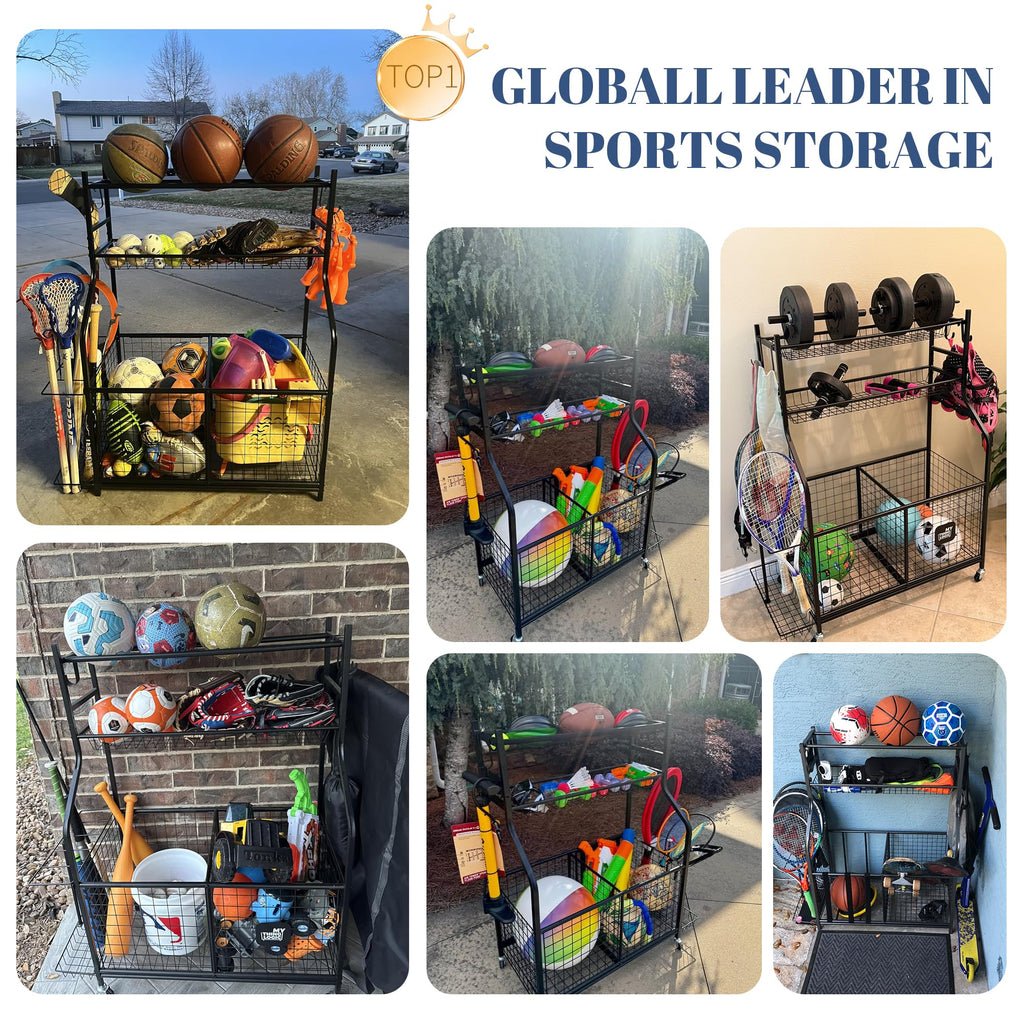 MYTHINGLOGIC Garage Ball Storage Organizer for Sports Equipment