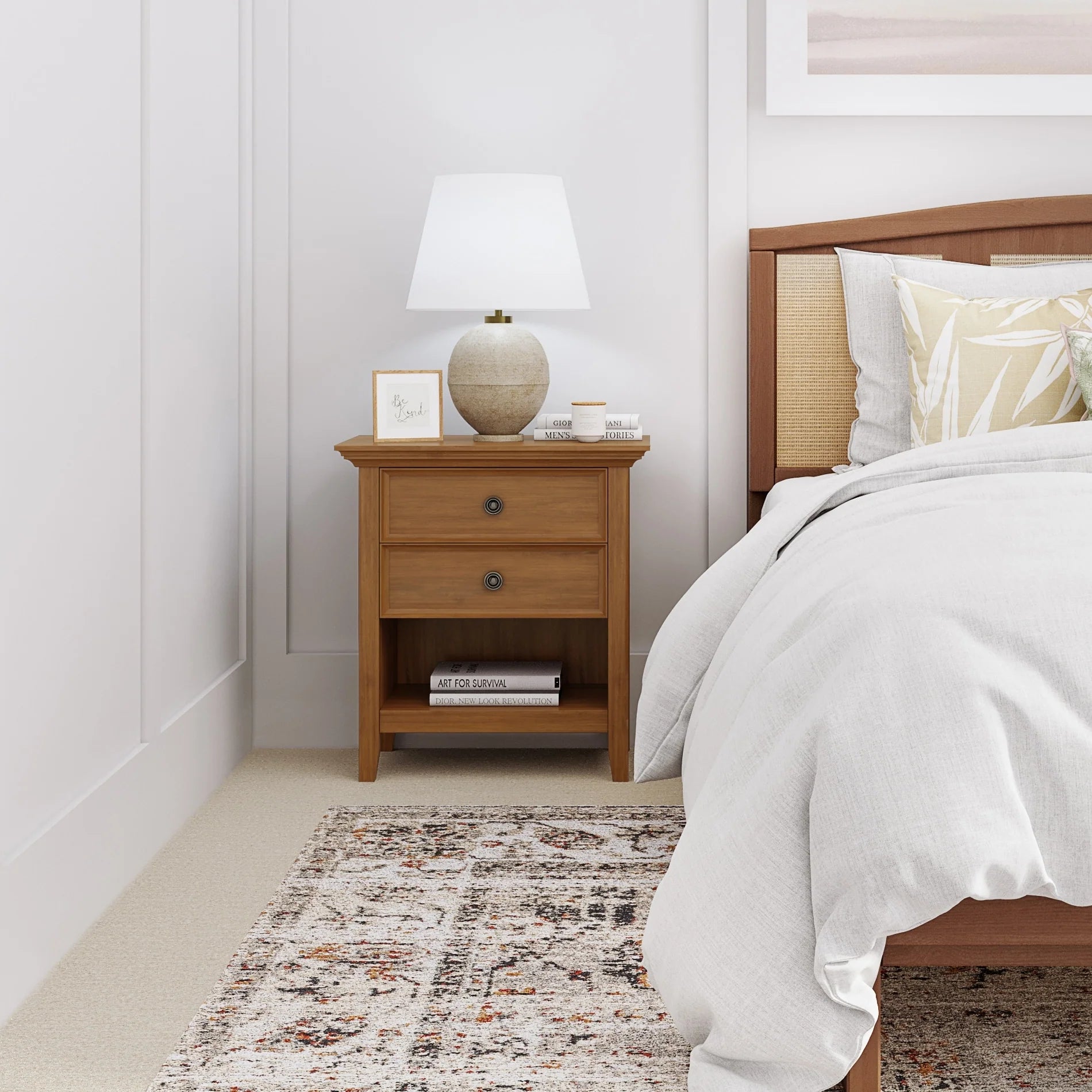 WYNDENHALL Halifax SOLID WOOD 24 inch Wide Bedside Nightstand Table