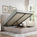 ALLEWIE Queen Size Lift Up Storage Bed with Wingback Headboard