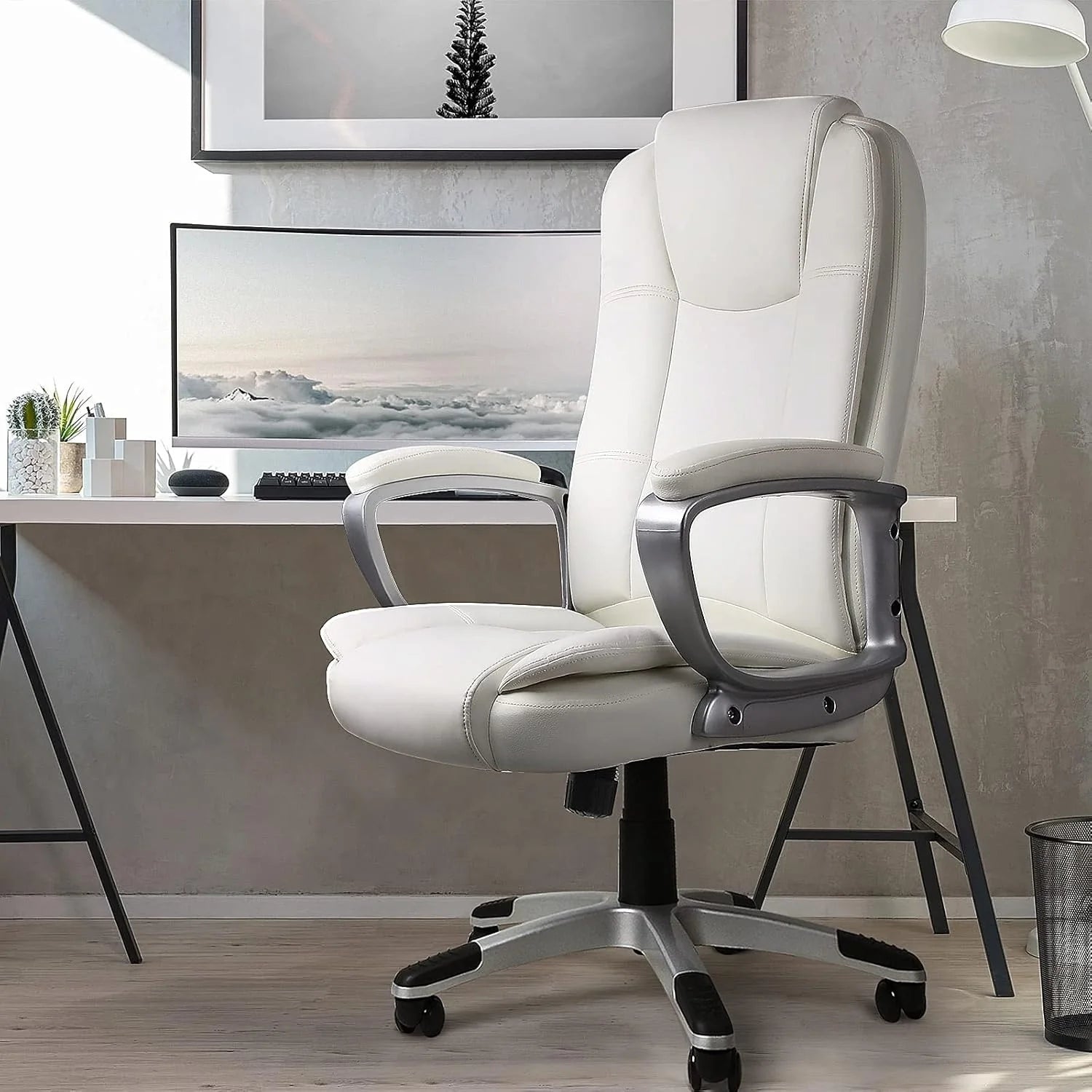 Bossin Big and Tall Office Chair High Back Executive Chair Ergonomic Adjustable Executive Leather Chair,400lbs