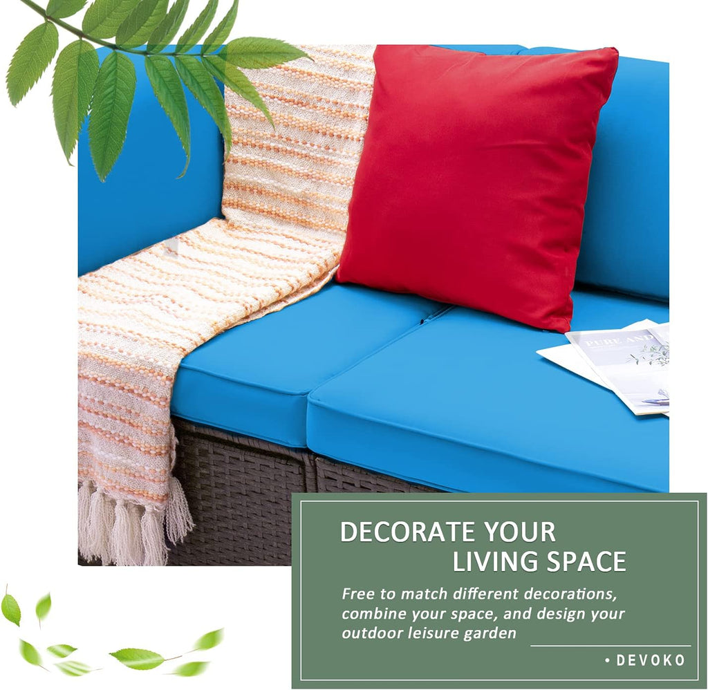 DEVOKO 5 Pieces All-Weather Patio Furniture Set with Cushions