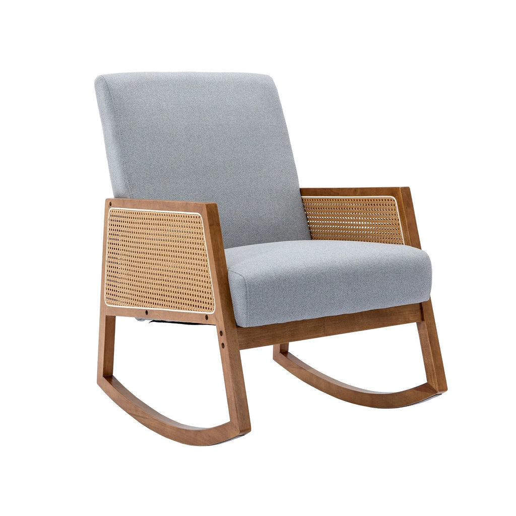 Living room Comfortable rocking chair living room chair Armchair Upholstered Tall Back Accent Glider Rocker