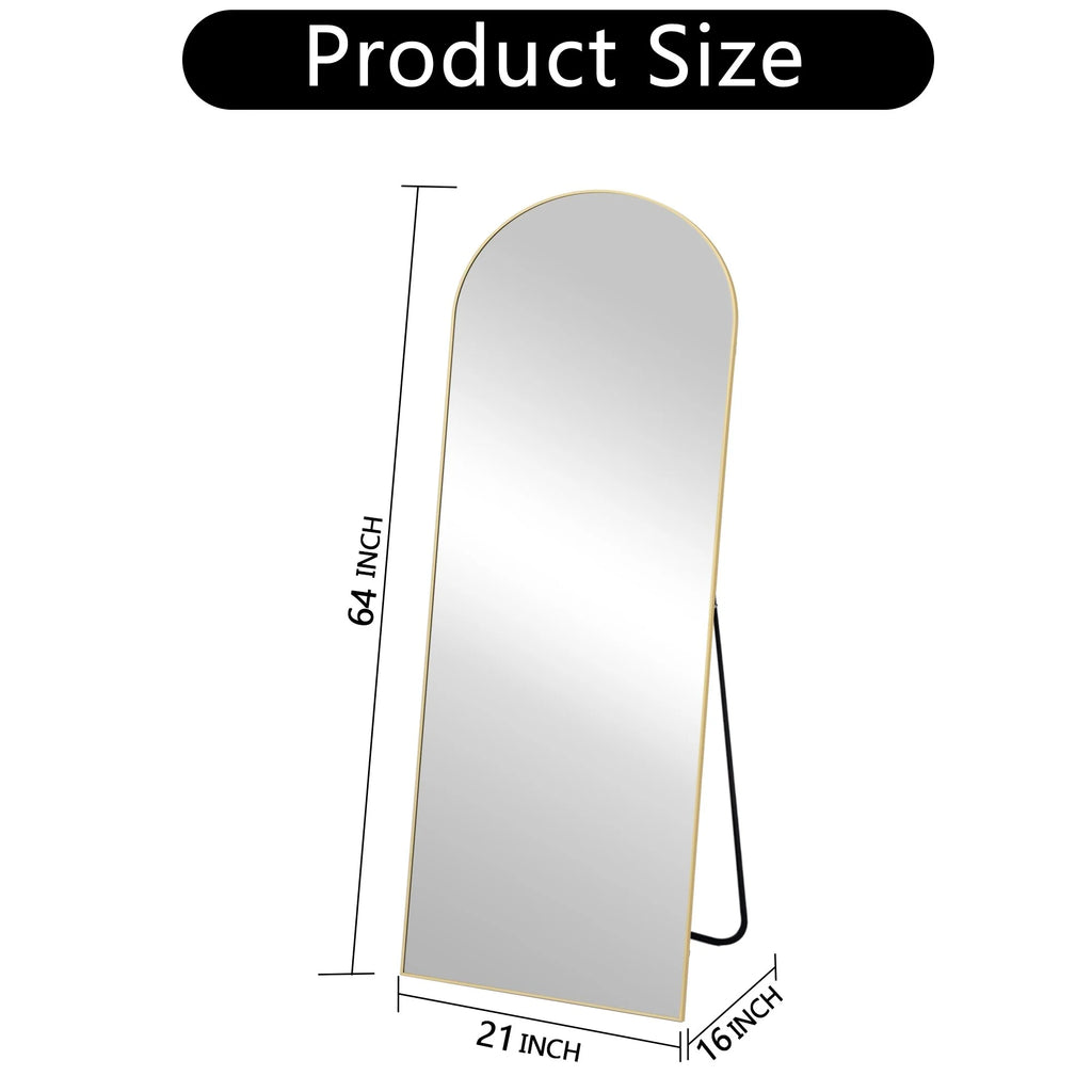 64x21 Full Length Floor Mirror with Stand Aluminum Alloy Frame,Wall-Mounted Mirror