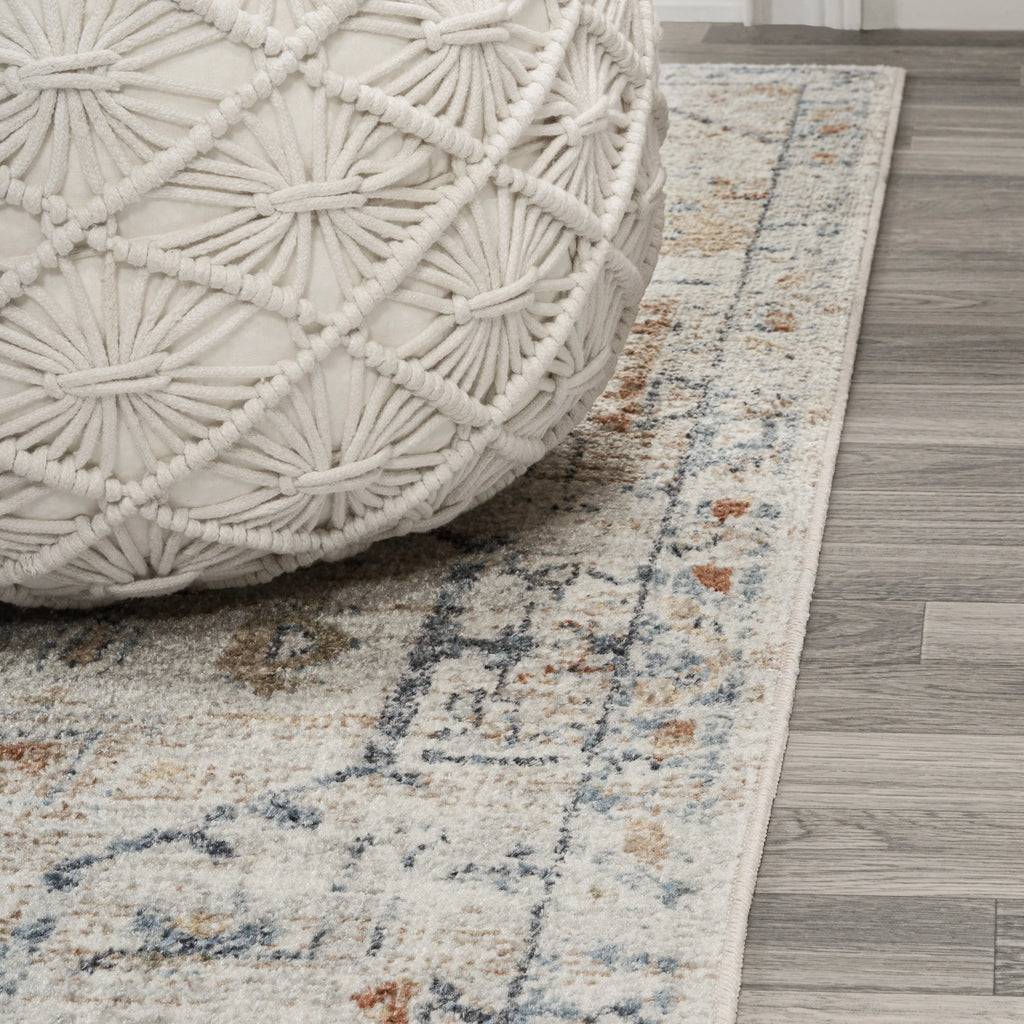 JONATHAN Y Brandy Bohemian Medallion Low-Pile Machine-Washable Cream/Terra Area Rug