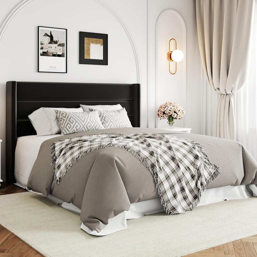 ALLEWIE Queen Size Lift Up Storage Bed with Wingback Headboard