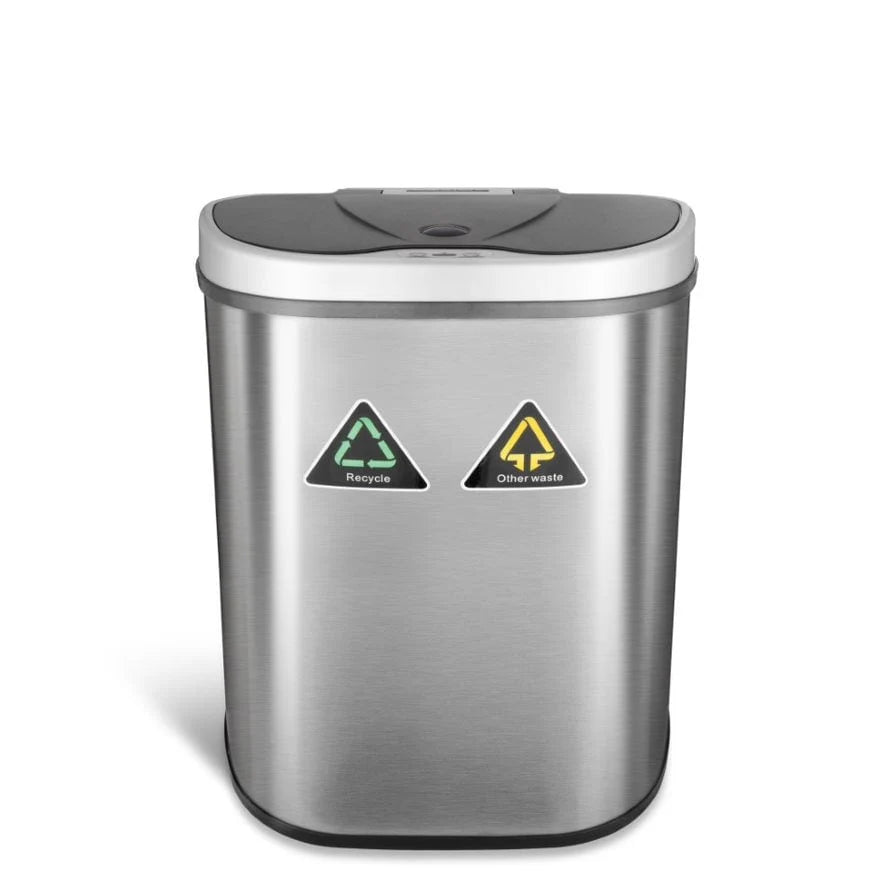 NINESTARS 18 Gallon Dual Compartment Motion Sensor Trash Can DZT-70-11R