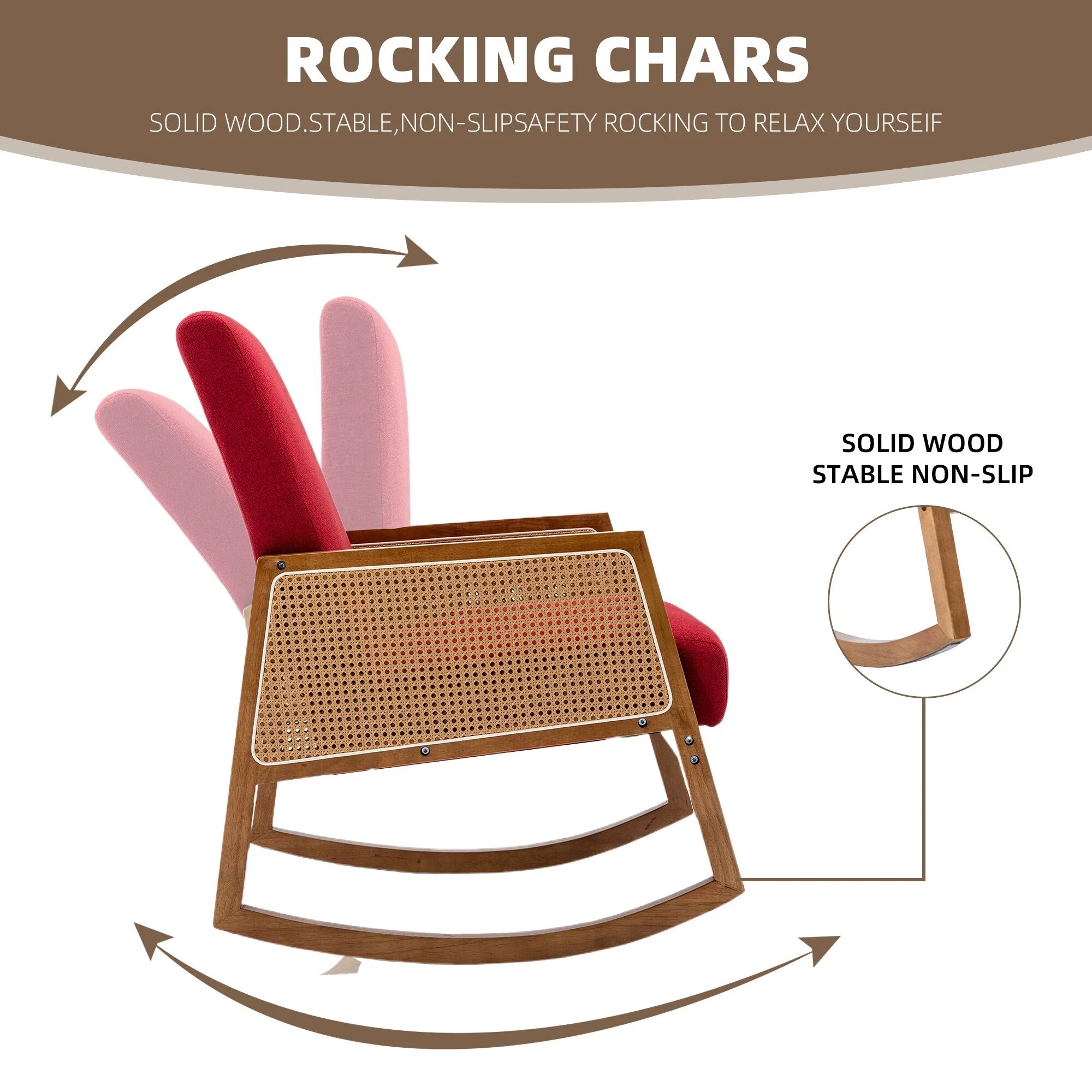 Living room Comfortable rocking chair living room chair Armchair Upholstered Tall Back Accent Glider Rocker