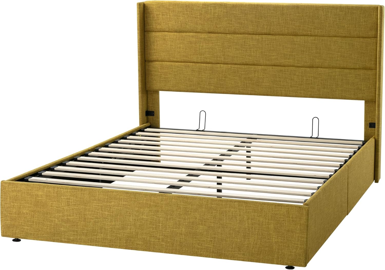ALLEWIE Queen Size Lift Up Storage Bed with Wingback Headboard