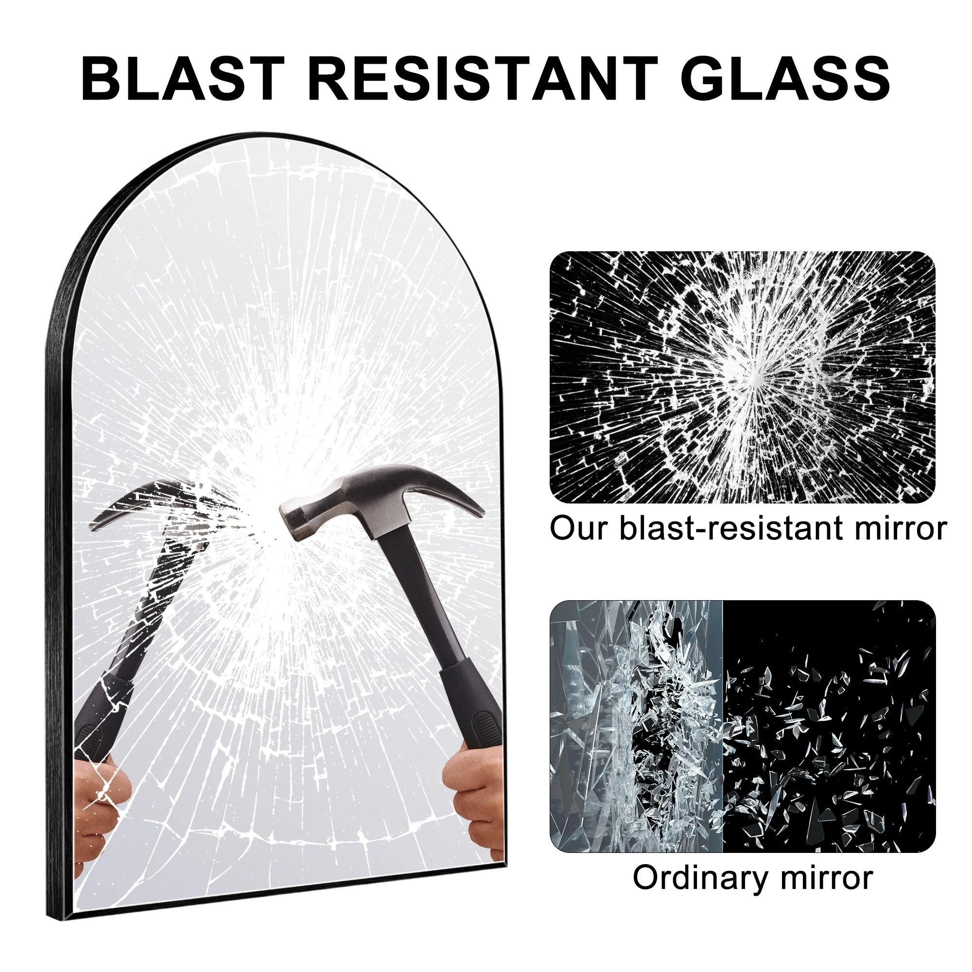 Bathroom Arch Aluminum Wall Mirror Vanity Mirrors