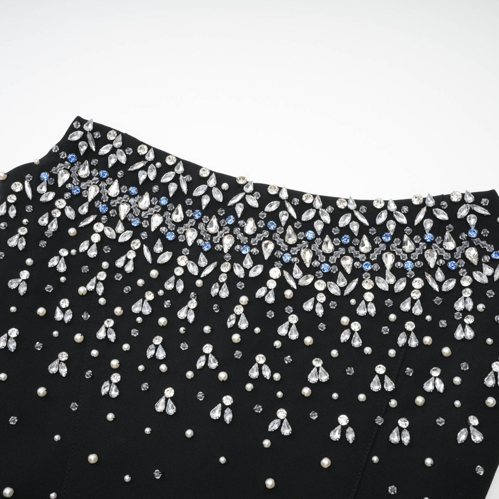 Melisande black embellished mini dress